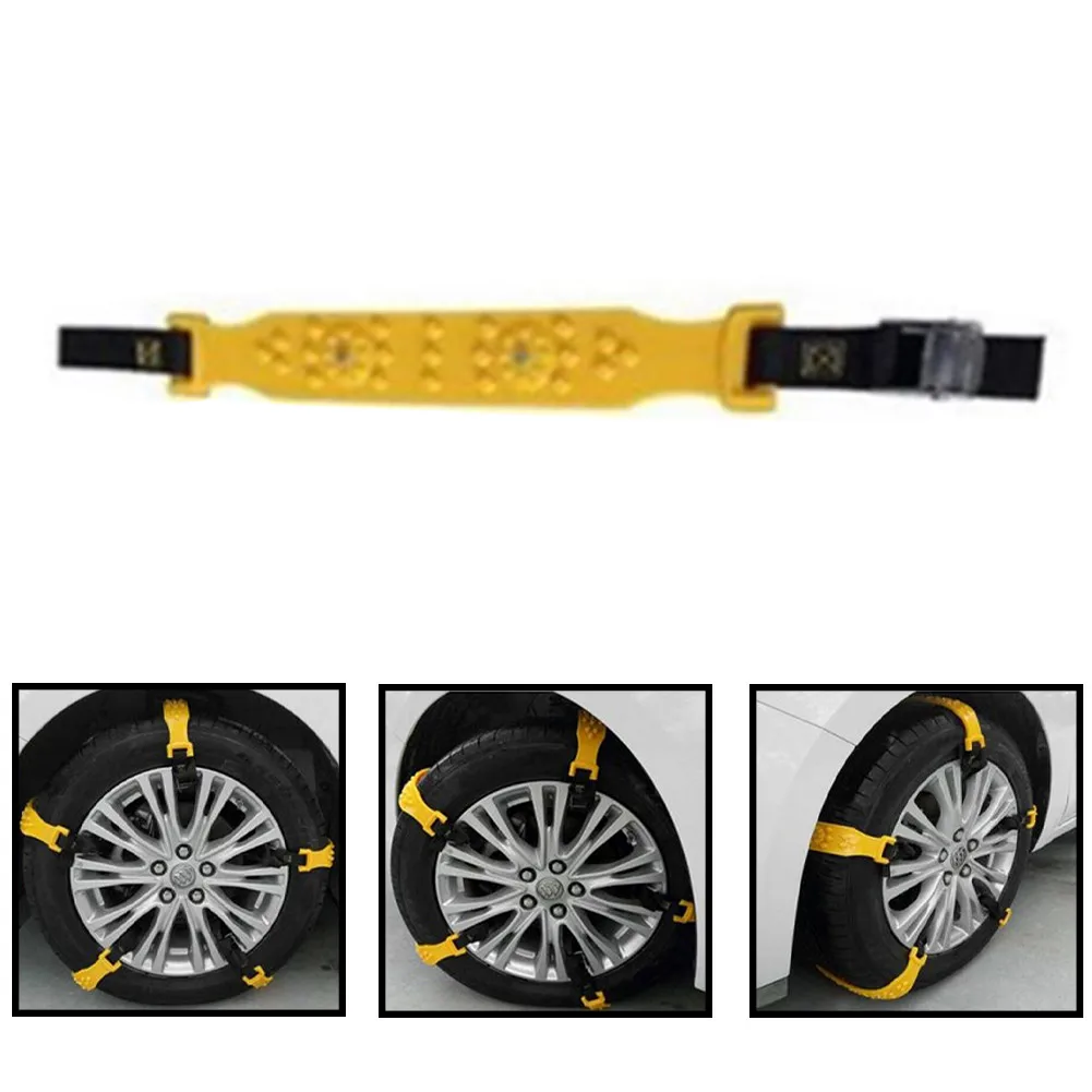 

1pcs TPC Car Tire Anti-skid Chains Yellow Beef Tendon Wheel Chain Excellent Grip On Snow Mud Sand Road For Trucks Trailers