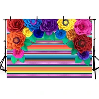 mexican fiesta photography backdrop adult party flower photo background decoration studio prop banner