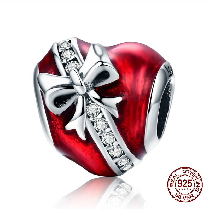 SC741 Китайский год красный серебряные бусины 925 пробы подвеска талисманы fit Pandora браслет ожерелье ювелирные изделия - Цвет: SC741