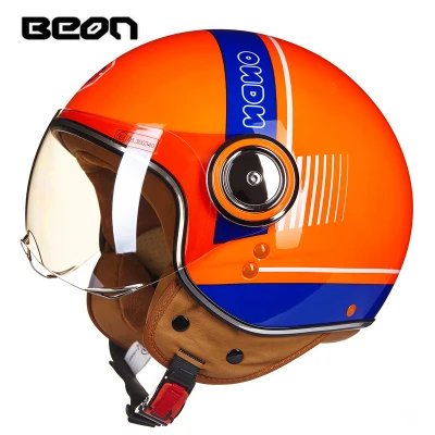 Новое поступление BEON moto rcycle шлем винтажный скутер открытый шлем Ретро e-велосипед шлем, одобренный ECE Италия флаг moto casco - Цвет: 10