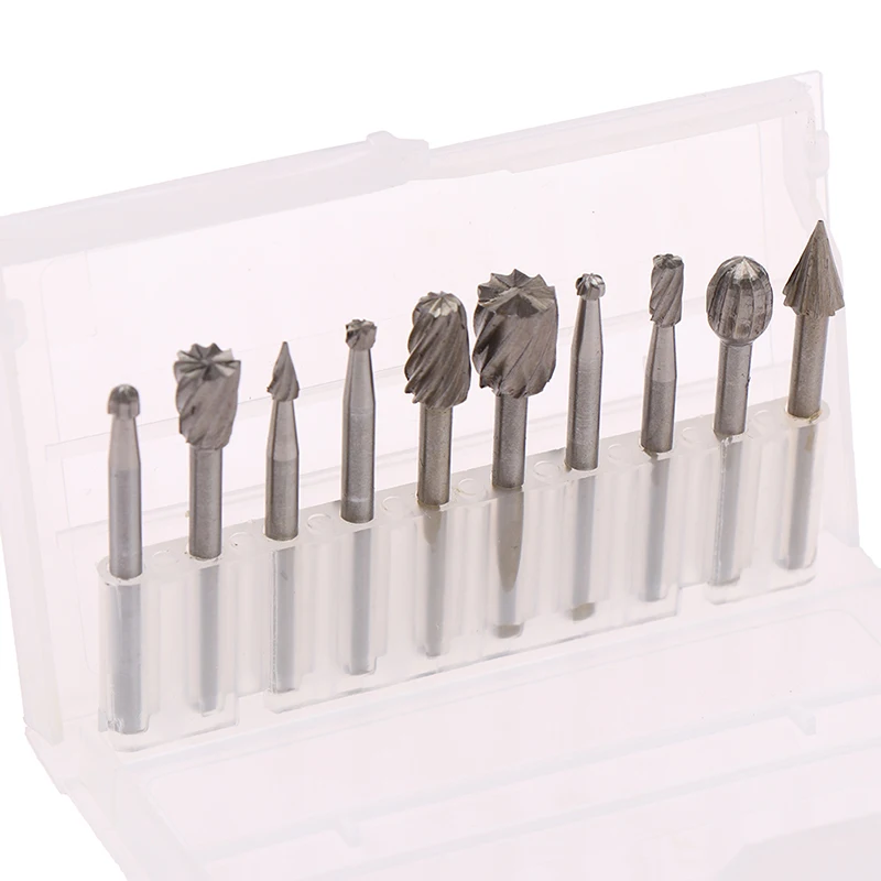 

10pcs Set Tool Set 3mm Shank Carpentry Router Bits For Rotary Tools DIY HSS Router Bits Wood Cutter Milling Fits Rotary