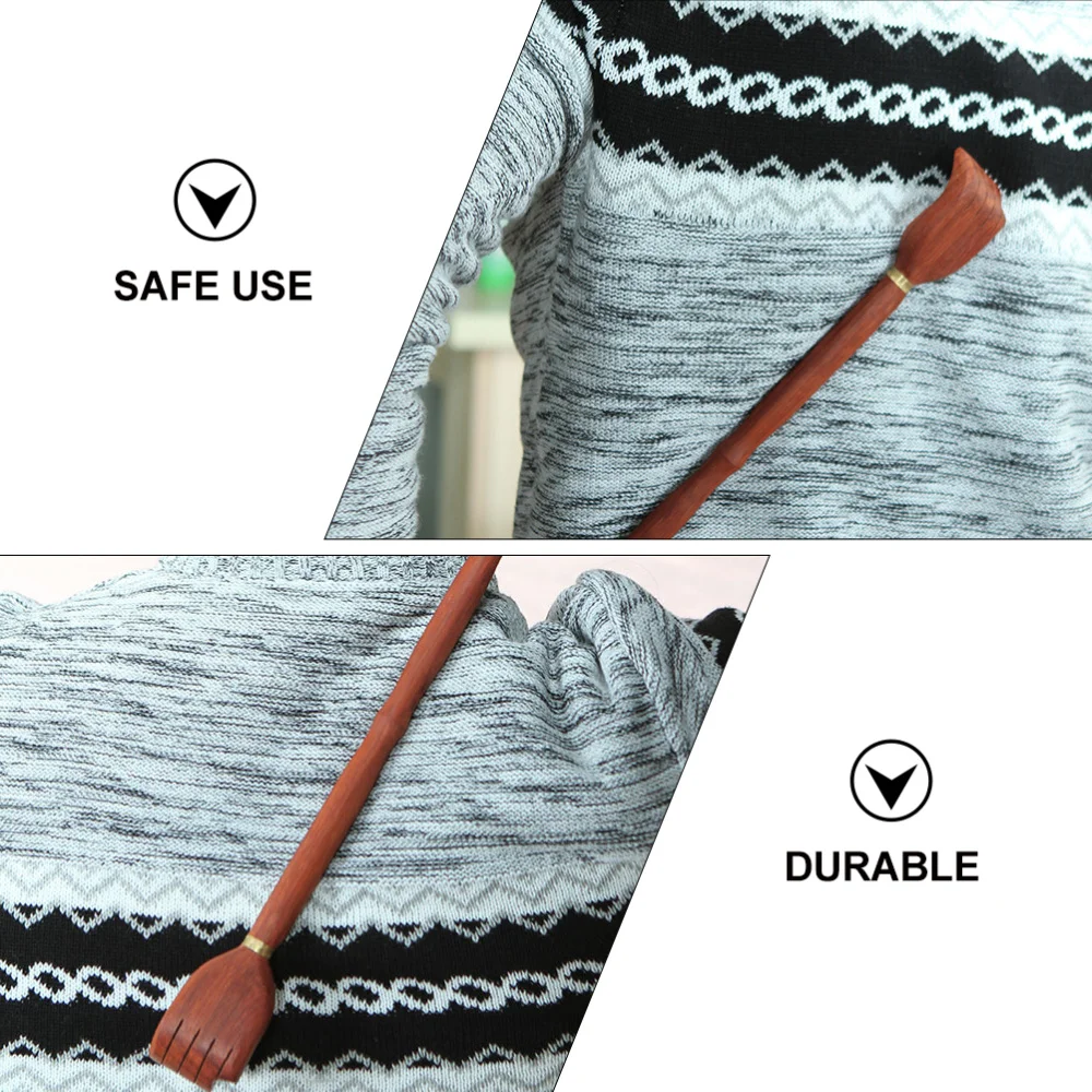 

2Pcs Wooden Back Scratcher Tickler Back Massager Creative Scratching Arm Brown