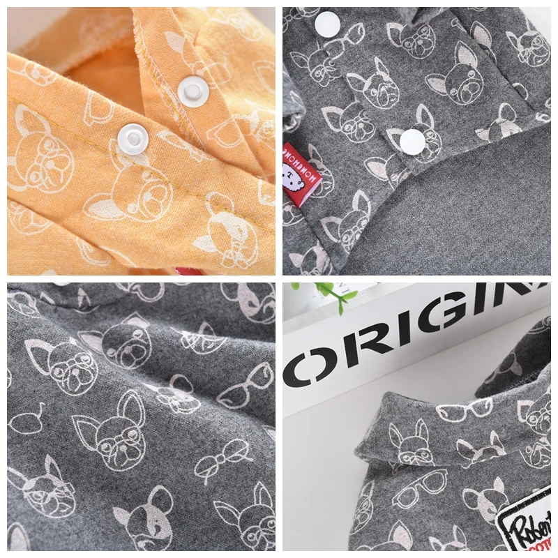 Летняя рубашка для собак с принтом французского бульдога терьера мягкая