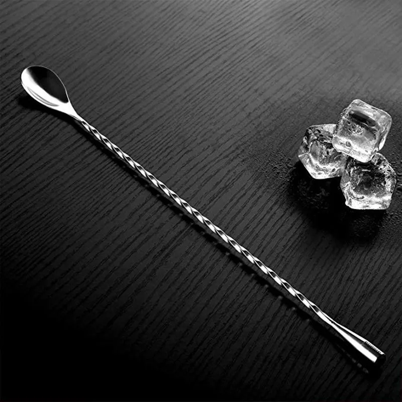 4 цвета длинная ручка искусственная ложка из нержавеющей стали со спиральным