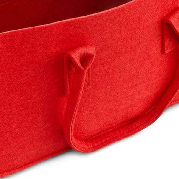 Felt Purse, Felt Storage Bag Large Capacity Casual Shopping Bag- Red