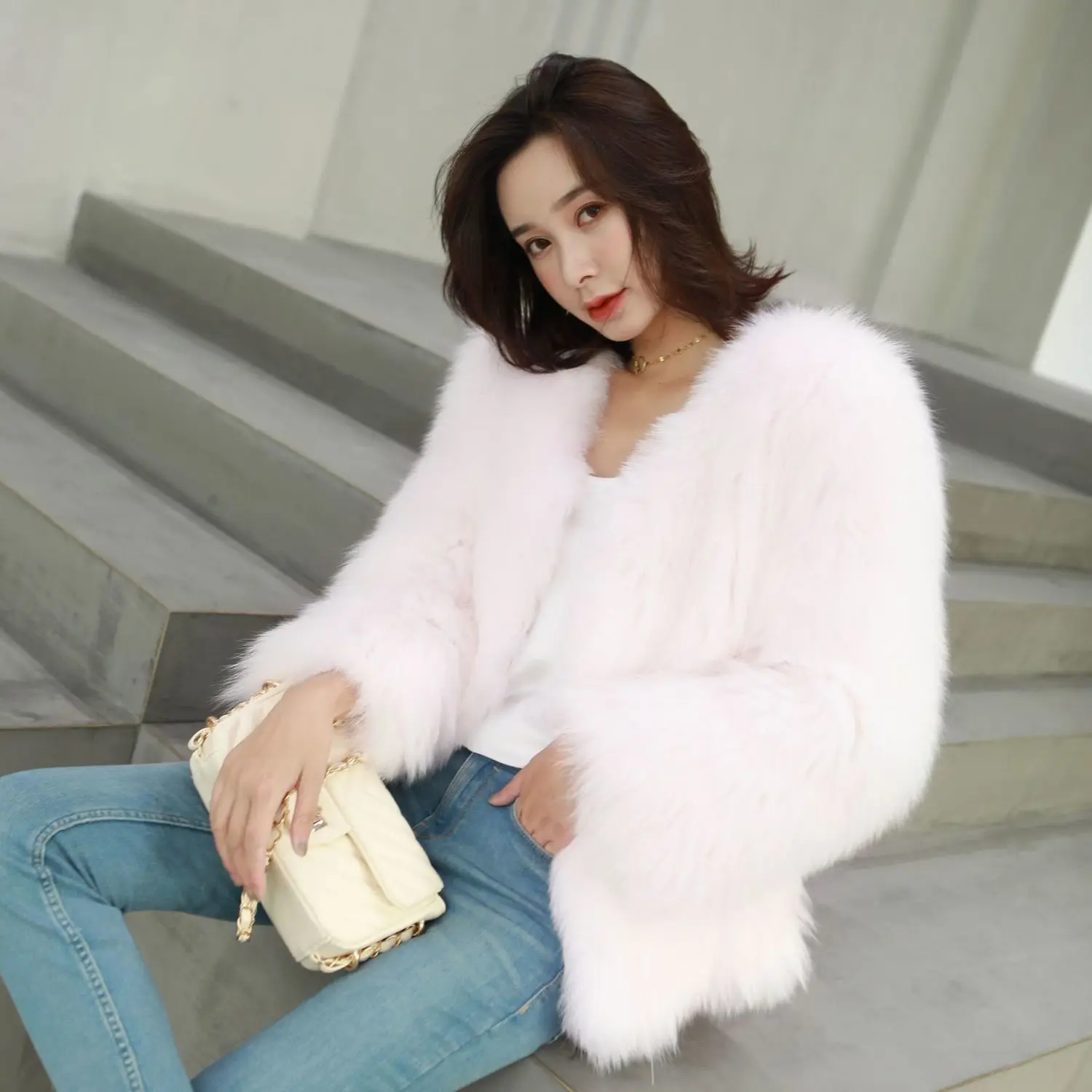 Шуба из натурального Лисьего меха женская куртка зимняя одежда 2020 натуральные