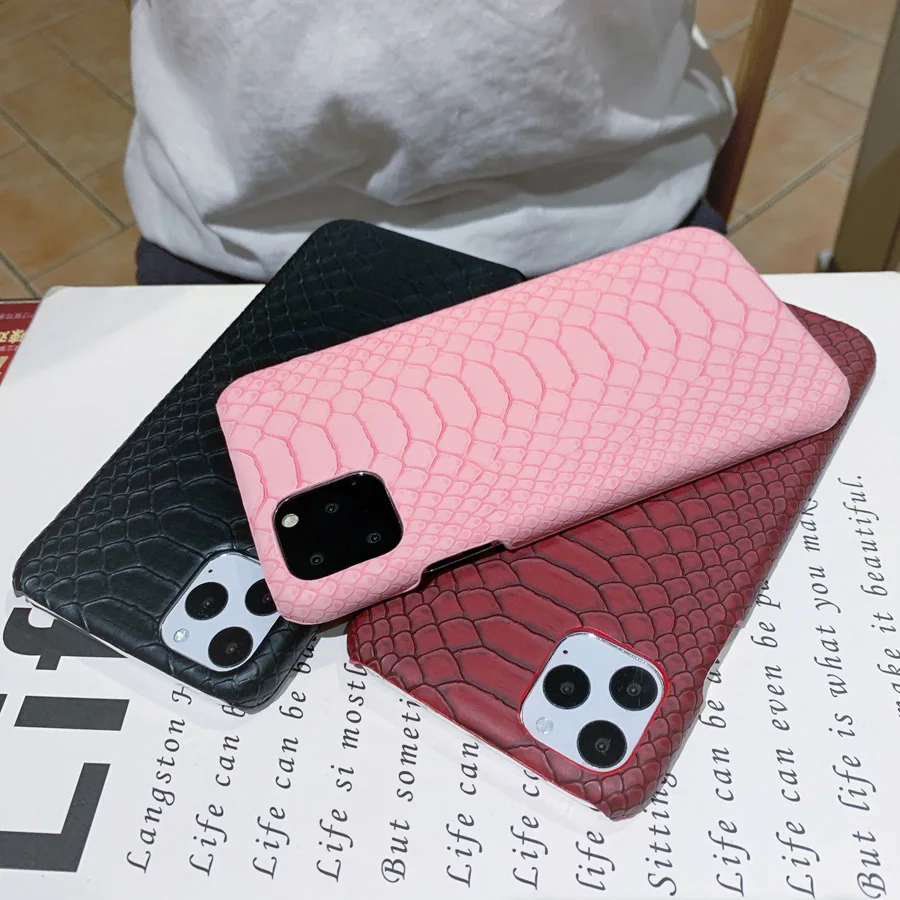 Для iPhone 11 Pro Max SE 2020 чехол Роскошный Змеиный кожаный жесткий с узором для 6 6s 7 8 Plus X XR