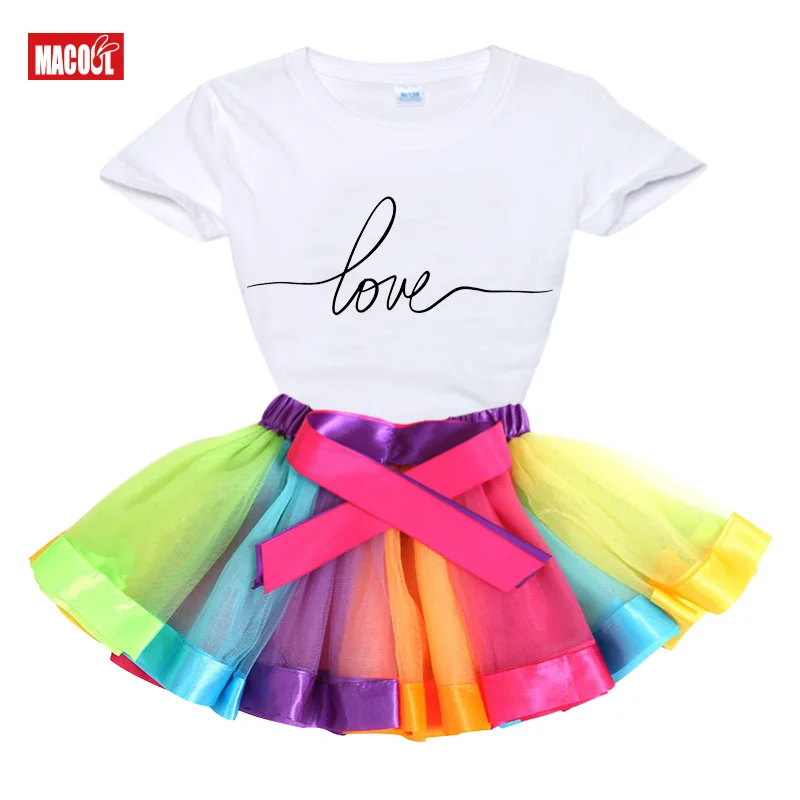 

Rainbow Dress Tutu Dress Suit Kids Clothing for Girls Clothes Set Children Clothing Summer Skirt Light Toddler Birthday Outfits