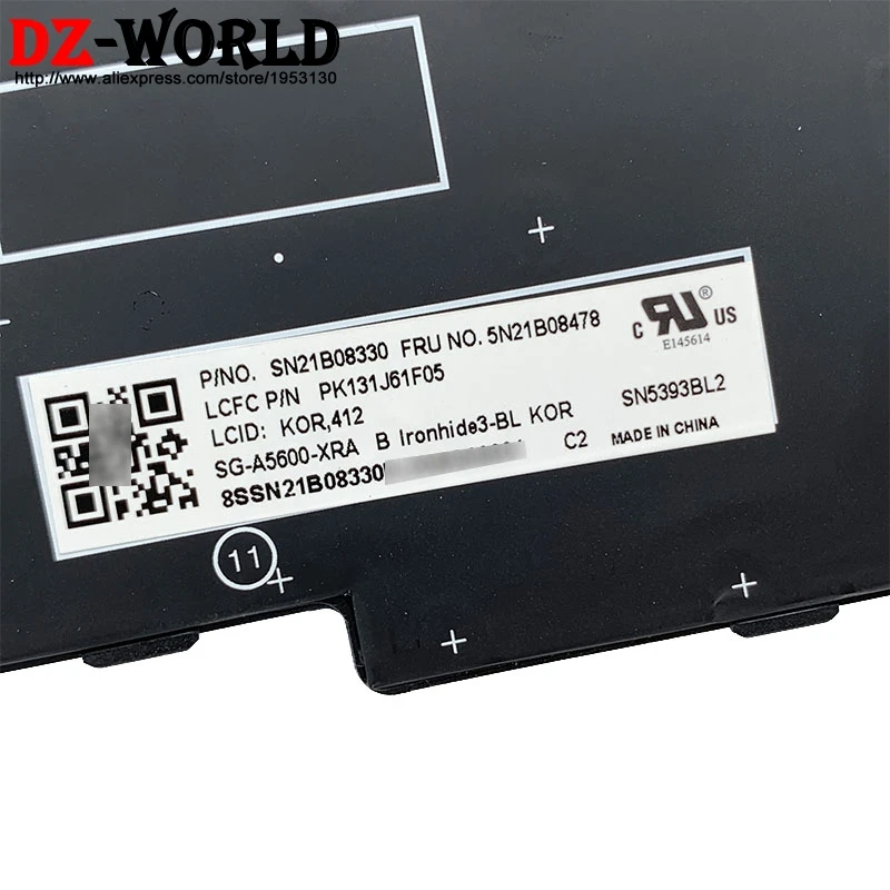 Новая Оригинальная серая Корейская клавиатура с подсветкой для ноутбука Lenovo