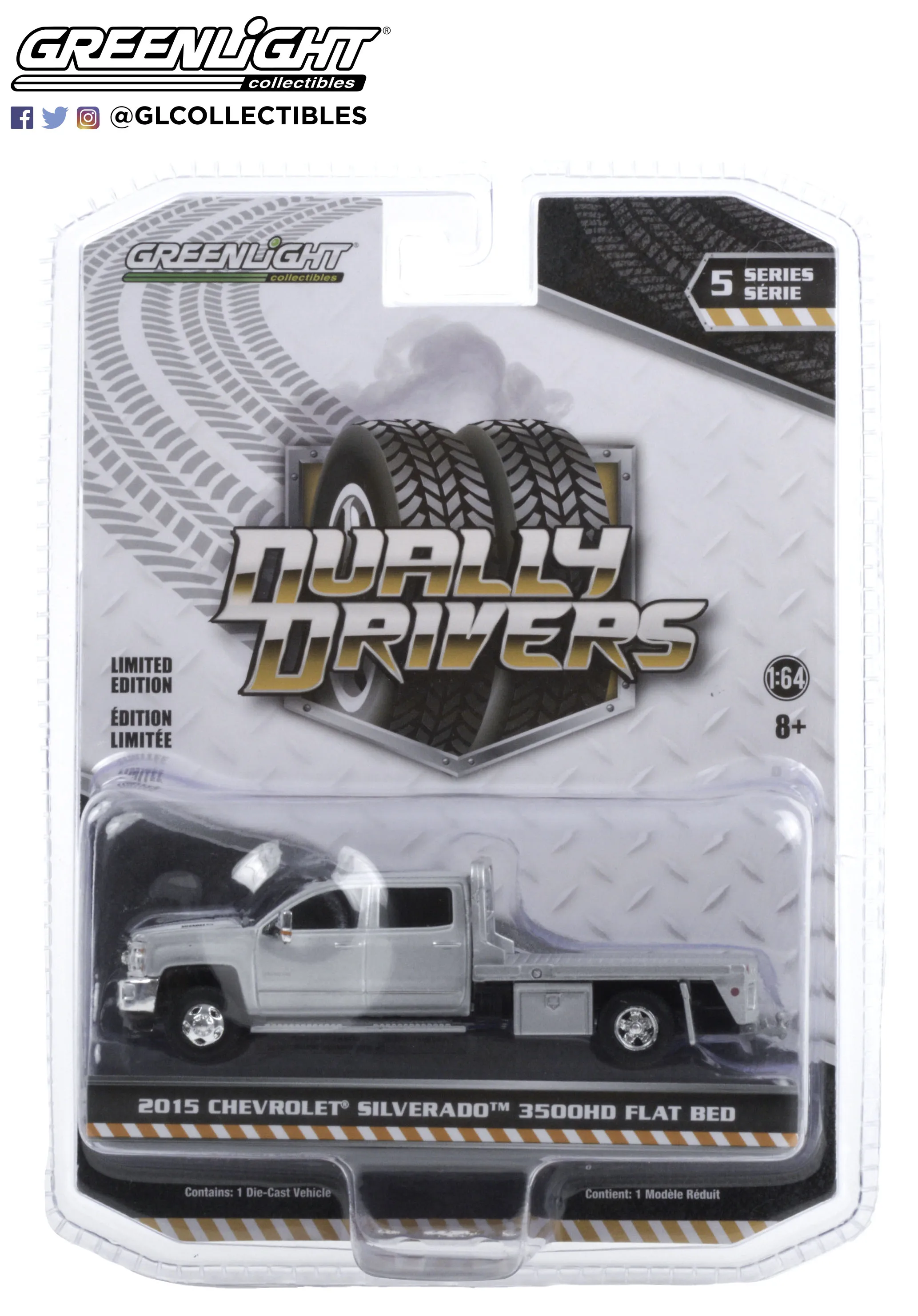 GreenLight 1:64 2015 CHEVRO LET SILVERADO 3500HD плоская кровать 46050 металлический литый под давлением