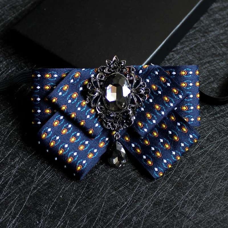 

High Quality Jacquard Pattern Men Bow Tie Men's Crystal Tie Banquet Party Wedding Gentleman Tie Suit Shirt Dress Bow Tie Gift