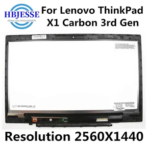 new for lenovo thinkpad x1 carbon 3rd gen 20bs 20bt 14 25601440 lcd touch screen replacement assembly 00hn829 00ny405 00ny424 free global shipping