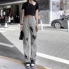 Уличная одежда, корейские модные женские прямые мешковатые брюки с завышенной талией Y2k, винтажная одежда, джинсовые брюки