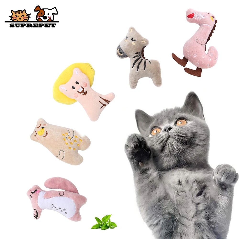 

SUPREPET Cute Catnip Cat Toy Plush Stuffed Teeth Cleaning Fidget Toys Cats Products for Pets Interactive Kitten Accessories