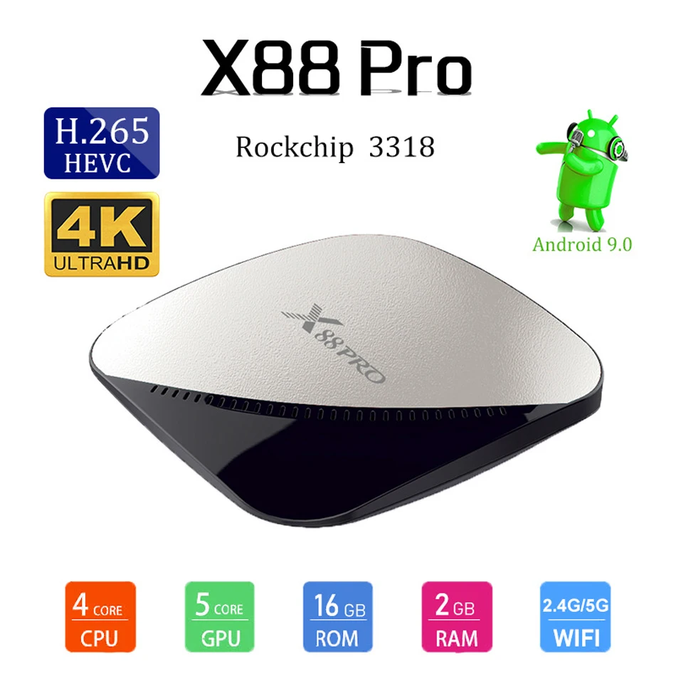 X88 PRO tv Box Android 9,0 4 Гб ram 128 Гб 64 ГБ 32 ГБ Google Voice Assistant RK3318 четырехъядерный Wifi 4K X88PRO 2 Гб 16 Гб телеприставка