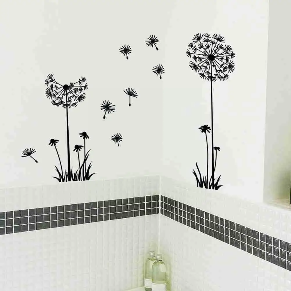 70*50 см Летающая Одуванчик цветок бабочка Настенная Наклейка Декор Гостиная