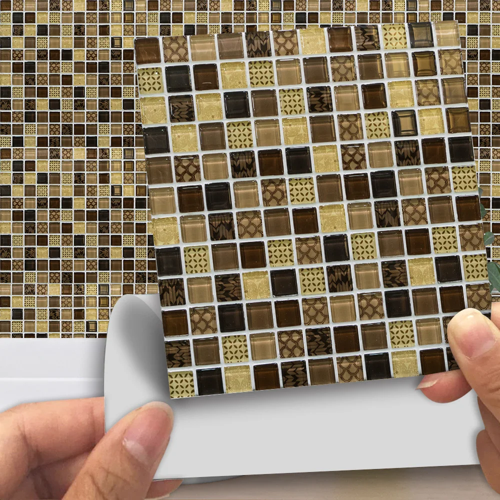 10pcs/set Marble Mosaic Hard Tiles Wall Stickers Kitchen Bathroom Floor Diagonal Home Decor Wallpaper Thicken Vinyl Art Murals | Дом и сад