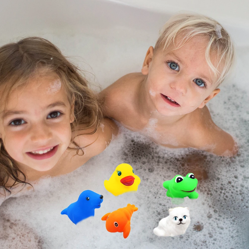 12 шт./компл. Игрушки для ванны с животными со звуком BiBi детская пляжная игра