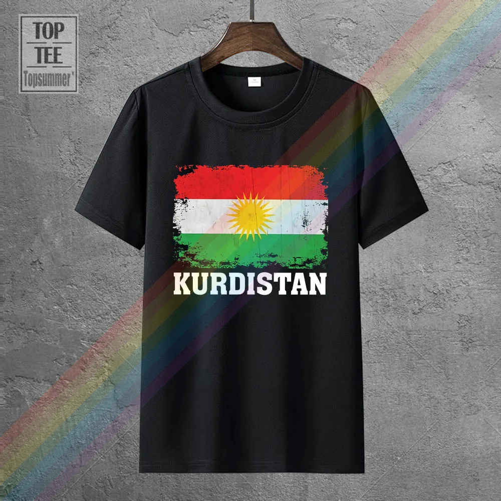 

Men T Shirt Kurdistan Kurdish Flag Vintage Distressed Aged Look Funny T Shirt Novelty Tshirt Women