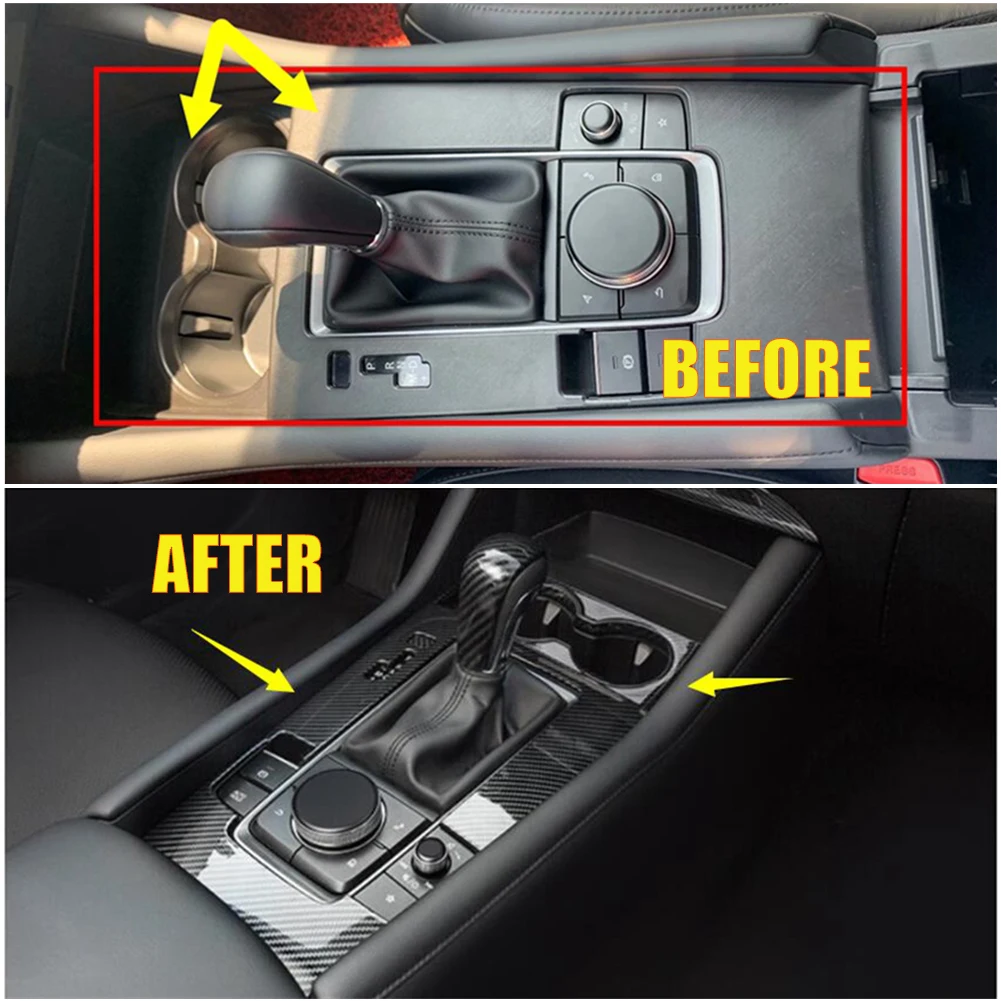 Для Mazda 3 2019 2020 углеродное волокно ABS внутренняя консоль панельная Накладка для