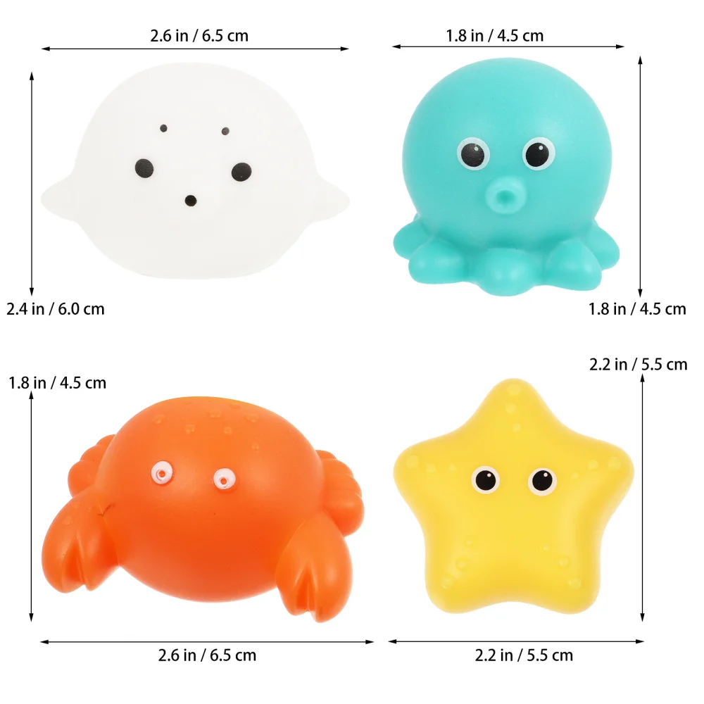 

4pcs Light Bath Toys Infant Colourful Flashing Light Baby Toys for Kids
