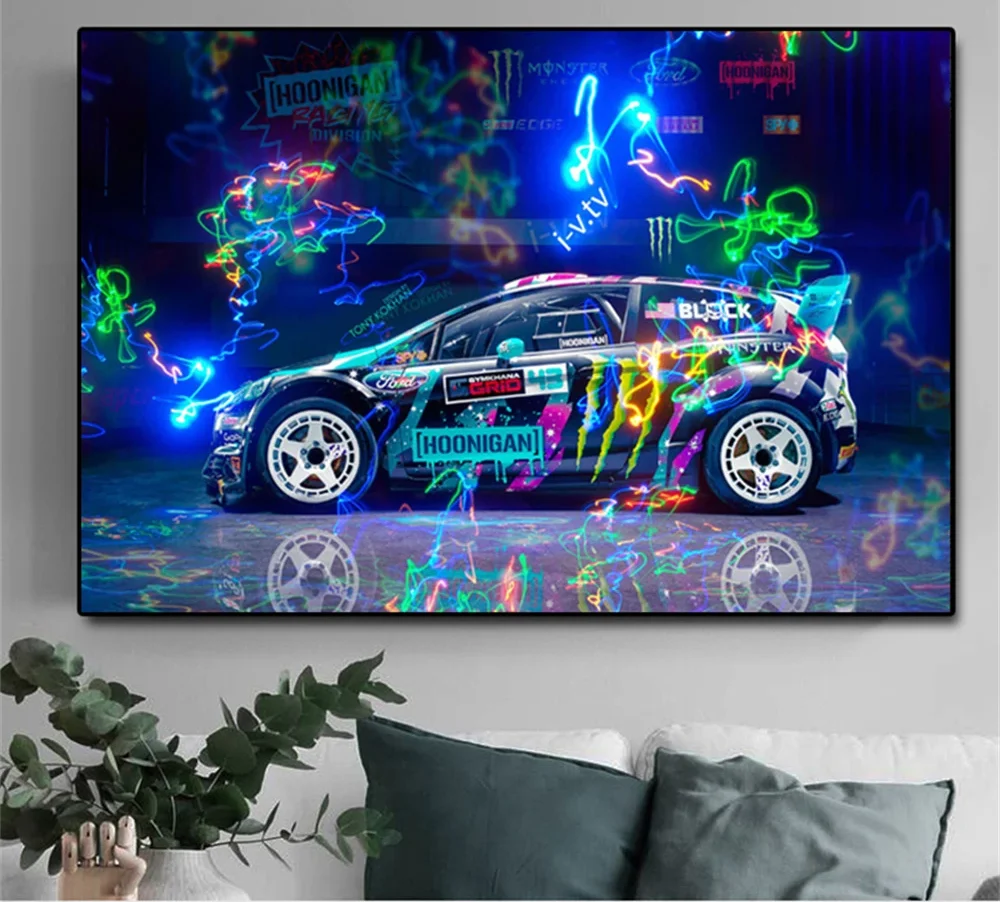 

Painting Graffiti Posters Wall Art CanvasTrendy Small Bridge Car Living Room Modern Print Picture Bedroom Modular Home Decor