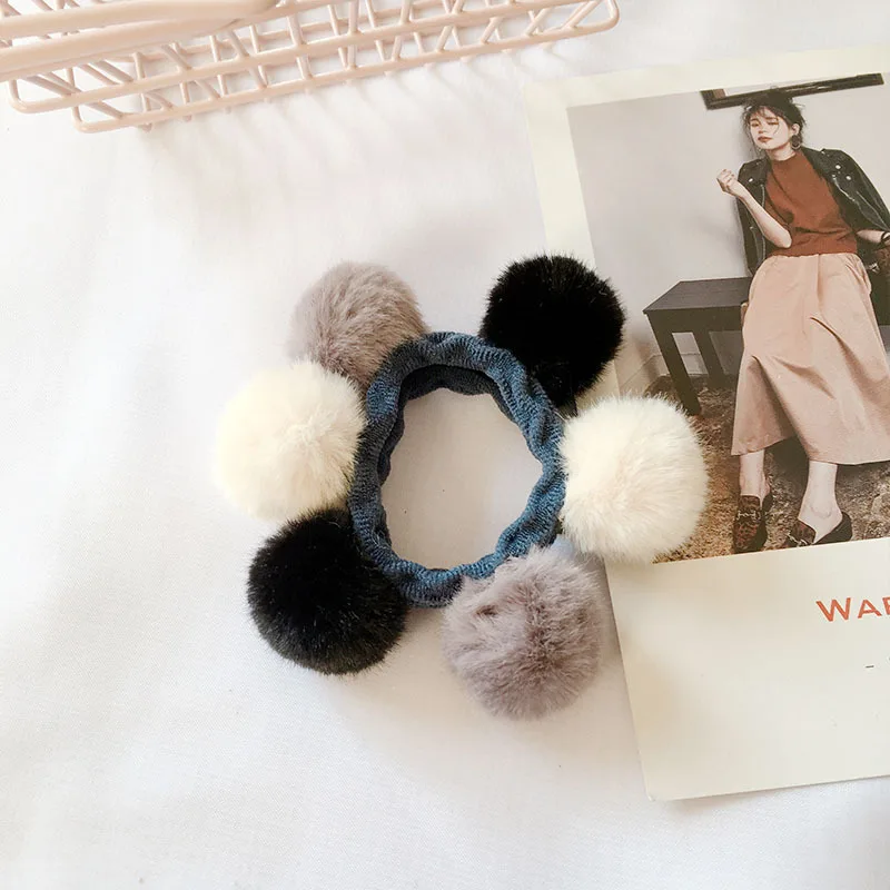 Повязка для волос с шариками Женская модная эластичная резинка Корейская версия