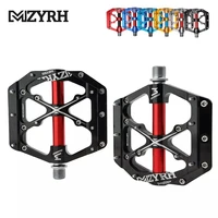 mzyrh 3 bearings bike pedals non slip mtb pedals aluminum alloy flat applicable waterproof cycling accessories