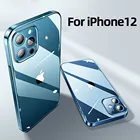 Прозрачный чехол для iPhone 12, 11 Pro Max, задняя панель из ТПУ, ударопрочный чехол с полной защитой объектива для iPhone 12mini, прозрачный чехол