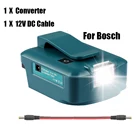 USB-адаптер для зарядки аккумулятора Bosch 14,4 В и 18 в, с 2USB-портами, 1 фонариком, 12 В постоянного тока