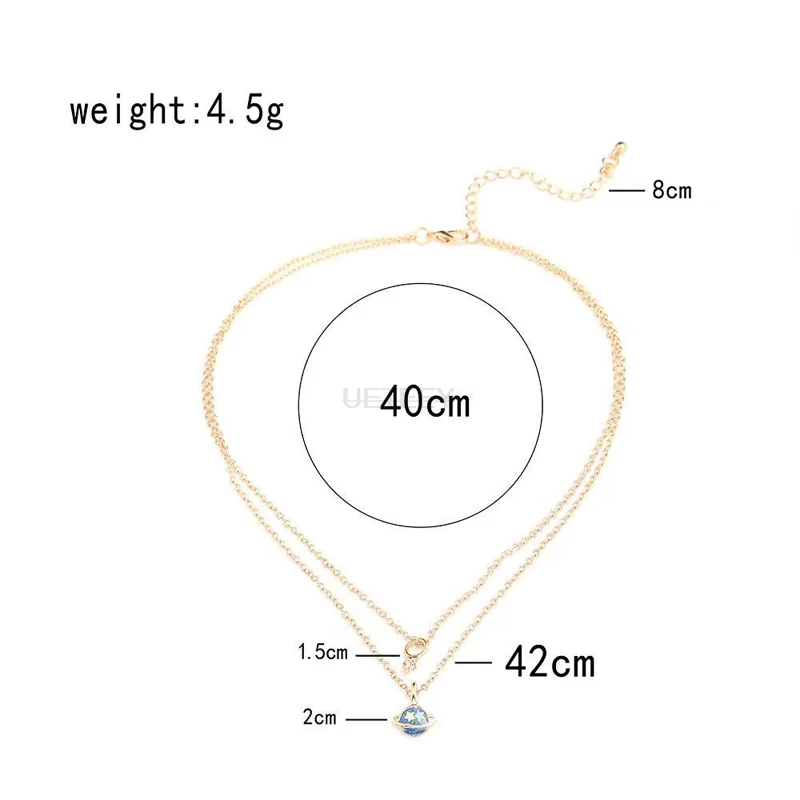

Liwore Fashion Planet Golden Necklace For Women Sweet and Cute Multilayer Zircon Clavicle Necklace Personalized Necklace Jewelry