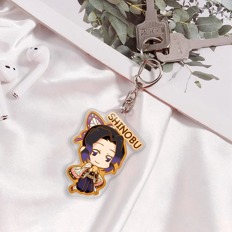 

Anime Keychain Acrylic Double-sided Pattern Blade Of Ghost For Men Women Stainless Steel Key Pendant Demon Slayer Gift Jewelry