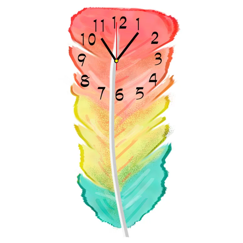 Современные креативные настенные часы деревянные радужные для гостиной дома INS