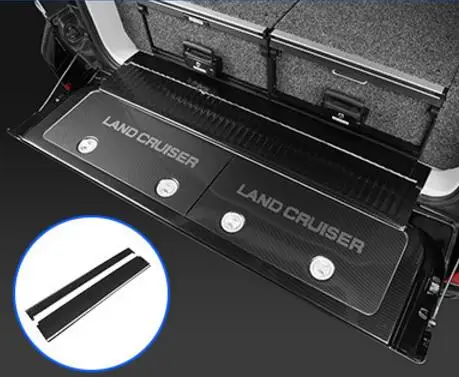 Carbon fiber 2pcs Для Toyota Land Cruiser 2008- аксессуары Автомобильная задняя защитная решетка порог для багажника Защитная панель для автостайлинга - Название цвета: Carbon fiber 2pcs