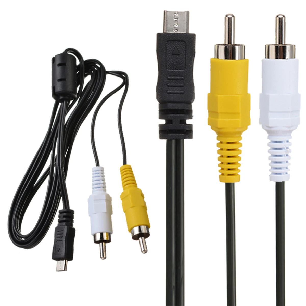 1 шт. белый и желтый Кабель-адаптер Micro USB штекер 2RCA видео кабели компонент преобразователя шнура для мобильного телефона