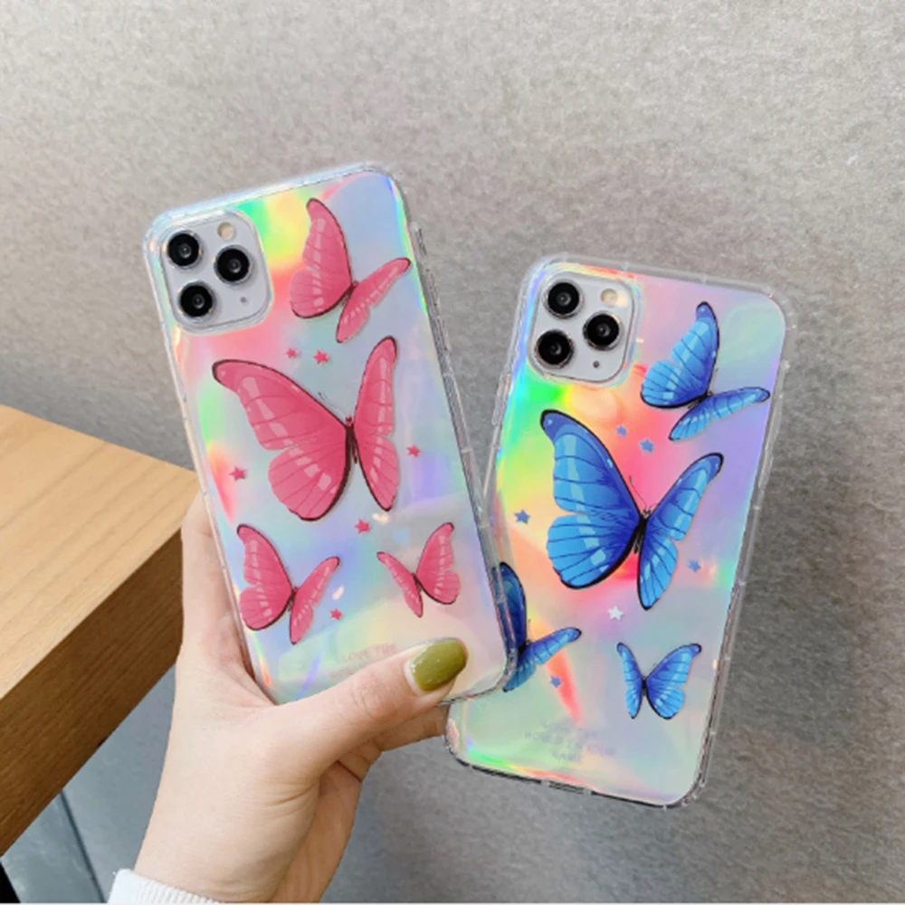 

Fashion Butterfly Phone Case For Apple iPhone 11 Pro 7 8 6 6S Plus X XR XS Max Flowers Soft Silicone Back Cover Coque Funda