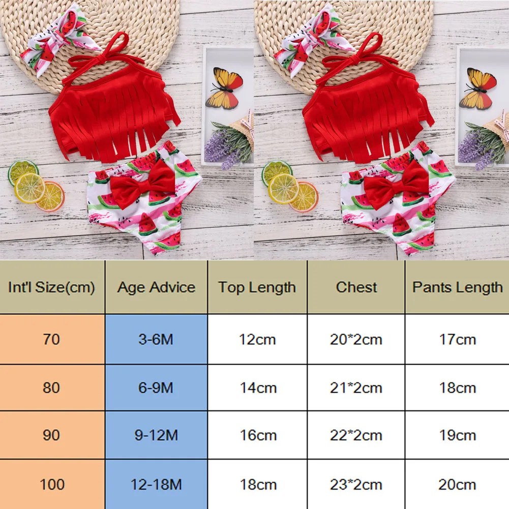 

Toddler Kids Baby Girl Watermelon Bikini Set Fruit Swimwear Bathing Suit Swimsuit