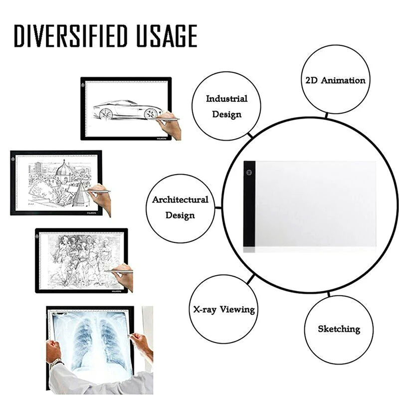 

A5 LED Art Stencil Board Light Box USB Tracing Drawing Table Adjustable Pad