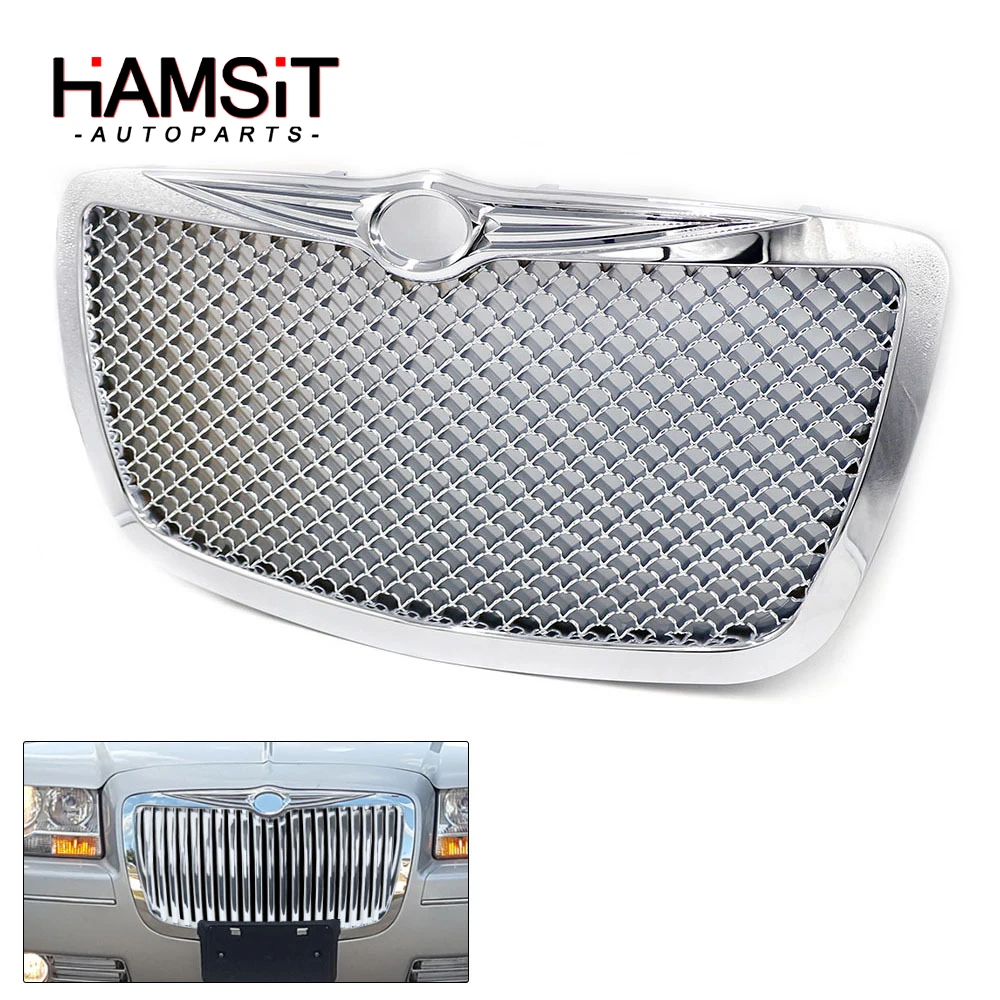 Hamsit Car modification Racing Cooling Front Grille Cross braid design For Chrysler 300/300C 2004-2010 Car Accessories