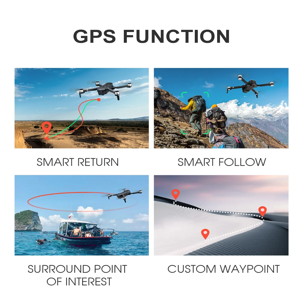 SMRC ICAT6 4K 5G Радиоуправляемый Дрон HD карданный камера wifi gps FPV Квадрокоптер 120 градусов широкоугольный приложение парящий гравитационный объект слежение