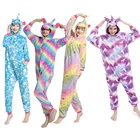 Пижама-кигуруми, Детская Пижама-комбинезон в виде единорога, зимние фланелевые комбинезоны, пижамы для мальчиков и девочек, одежда для сна, зимний комбинезон для косплея с животными