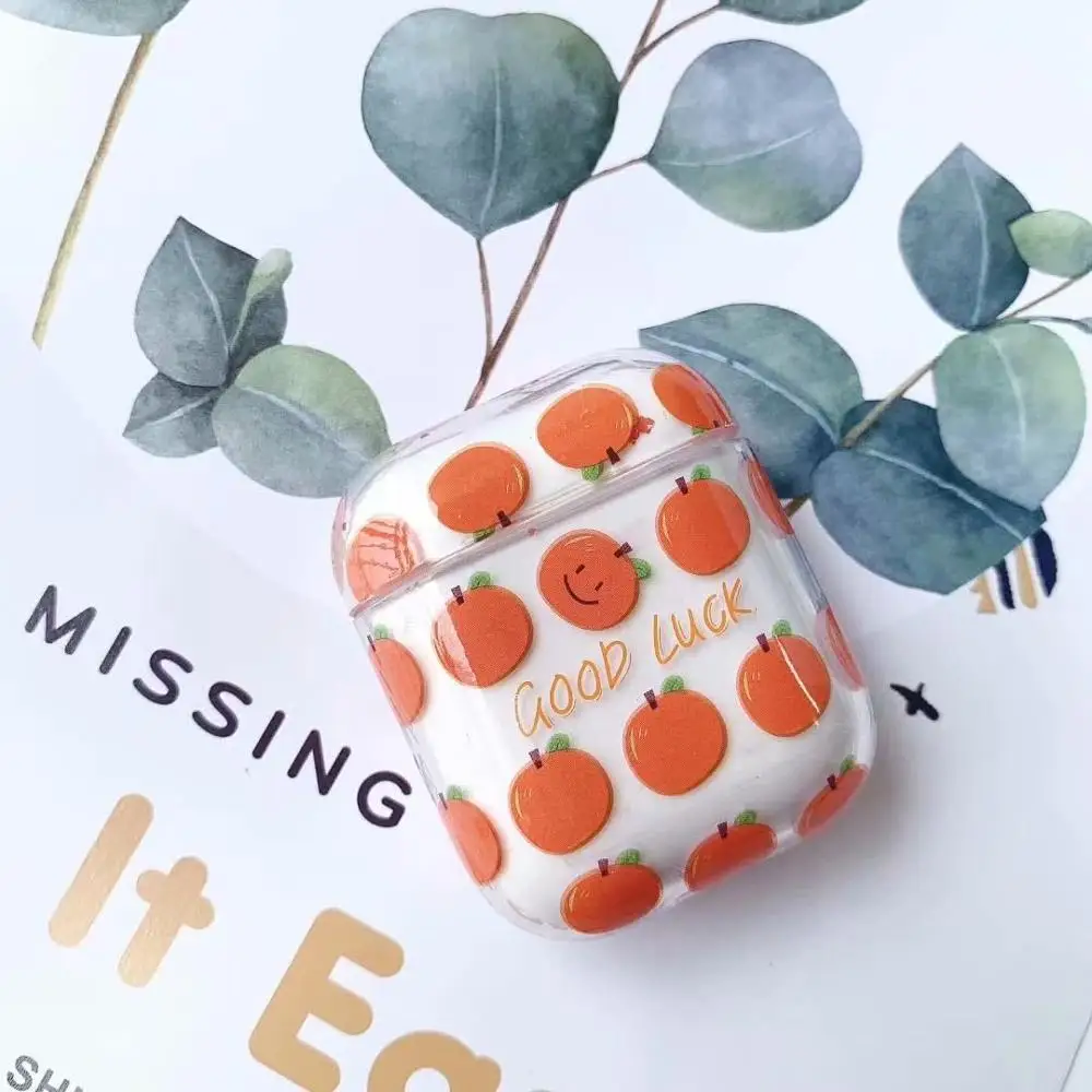 5 pc Летние фрукты, авокадо клубника оранжевый лимон наушники гарнитура аксессуары ПК чехол для Airpods беспроводной Bluetooth сумки для гарнитур - Цвет: 5 pc