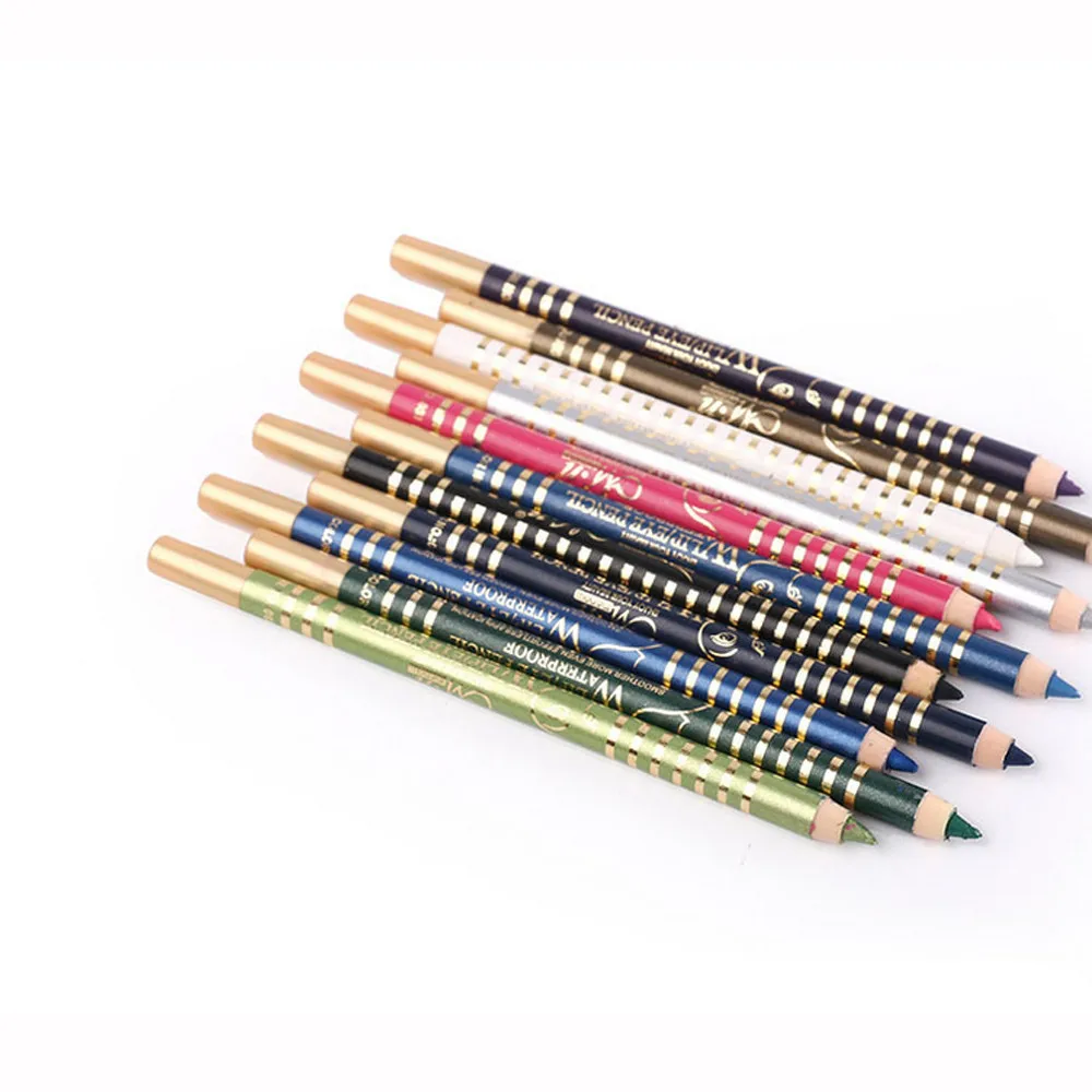 Карандаш для глаз 12 цветов/набор бровей Блеск Макияж Косметика черный карандаш
