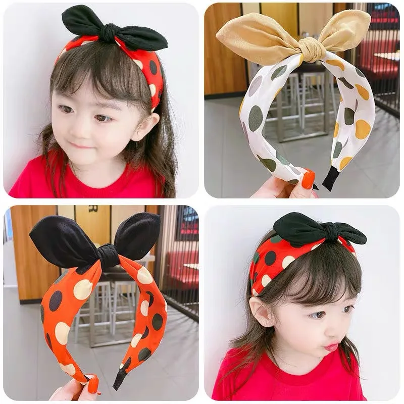 

WANGAIYAO new children's headband hair accessories princess wild cotton bow hairpin girls hit color non-slip headband girl trend