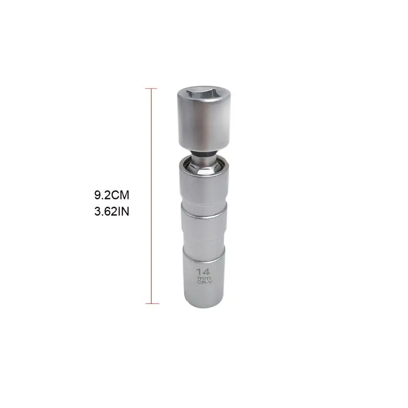 

Magnetic 12 Angle Spark Plug Sleeve Removal Tool Tools 14mm 3/8 Drive Spark Plug Wobble Socket Double Cut Auto Part N0HF