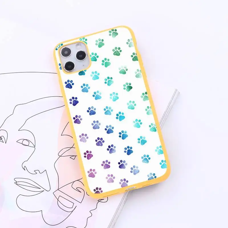 

Cat Dog Paw Animal luxury shell Phone Cases funda Candy Color for iPhone 6 7 8 11 12 s mini pro X XS XR MAX Plus