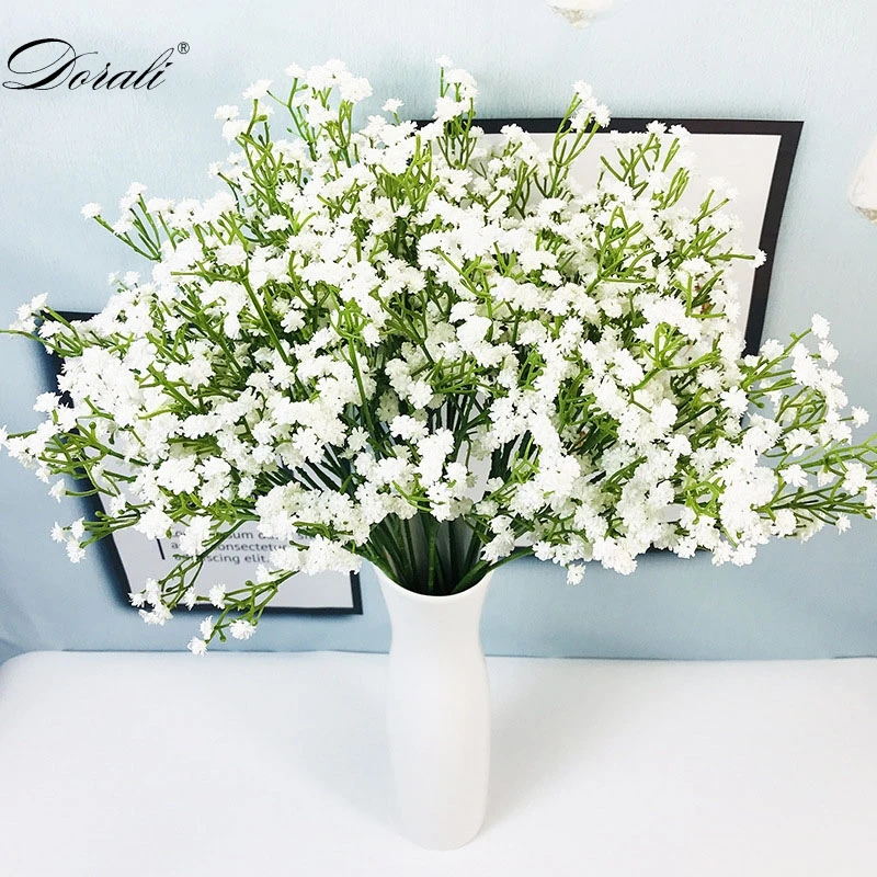 1 шт. белый цветок дыхания Искусственные Поддельные Gypsophila DIY Цветочные букеты