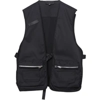 mens short vest korean fashion spring summer zipper pocket cardigan personality loose short vest fashion tactical vest