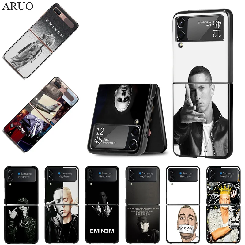 

Phone Case for Samsung Galaxy Z Flip3 Flip 5G Eminem RAP GOD Luxury High Quality Black Hard Shell Cover Coque Fundas Capa