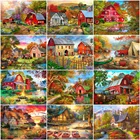 HUACAN краска по номеру ДОМ декорации картины по номеру Осеннее дерево рисунок на холсте Ручная Краска ed Art подарочный набор сделай сам украшение